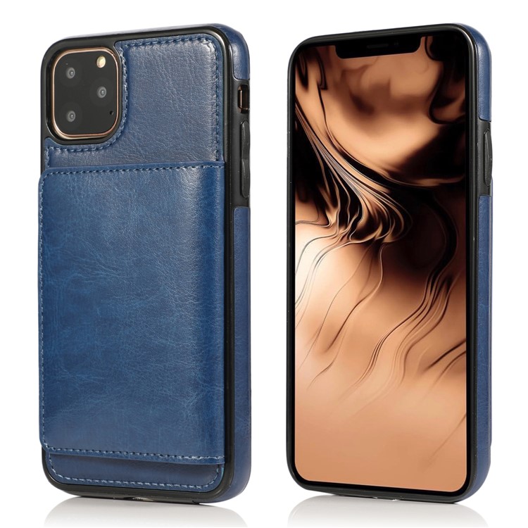 PU Leather + TPU Multiple Card Slots Phone Stand Shell for iPhone 11 Pro 5.8 inch (2019) - Blue-2
