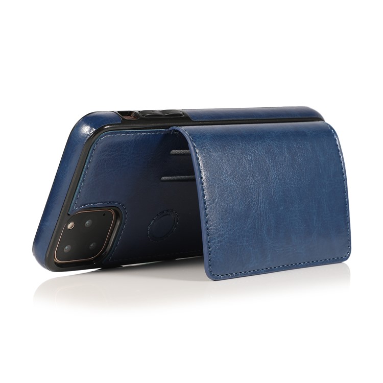 PU Leather + TPU Multiple Card Slots Phone Stand Shell for iPhone 11 Pro 5.8 inch (2019) - Blue-6