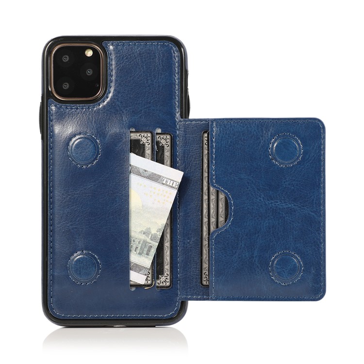 PU Leather + TPU Multiple Card Slots Phone Stand Shell for iPhone 11 Pro 5.8 inch (2019) - Blue-7