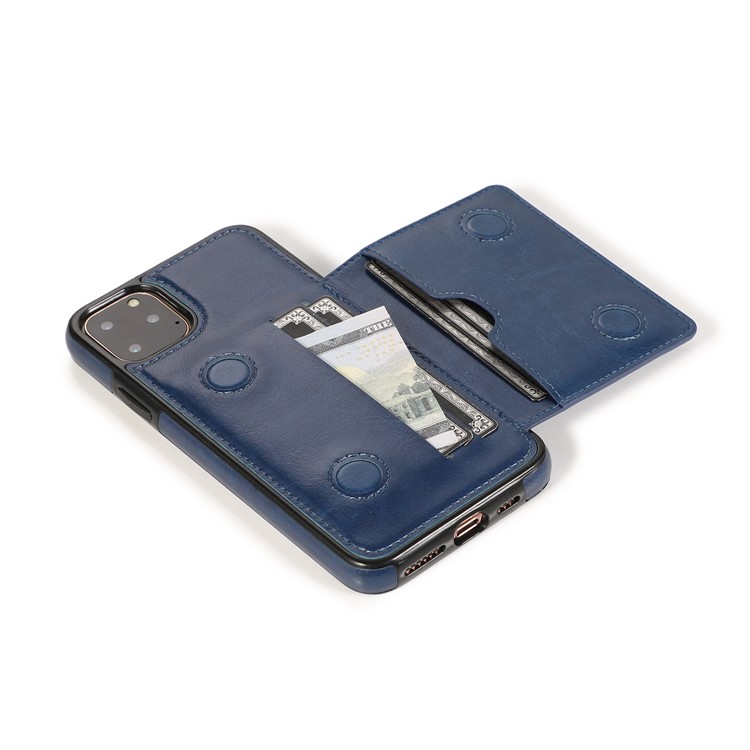 PU Leather + TPU Multiple Card Slots Phone Stand Shell for iPhone 11 Pro 5.8 inch (2019) - Blue-8