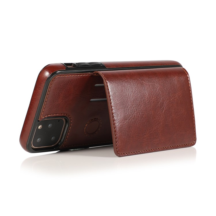 PU Leather + TPU Multiple Card Slots Phone Stand Shell for iPhone 11 Pro 5.8 inch (2019) - Brown-6