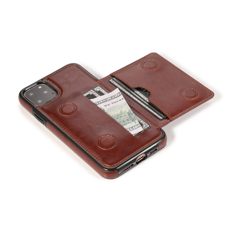 PU Leather + TPU Multiple Card Slots Phone Stand Shell for iPhone 11 Pro 5.8 inch (2019) - Brown-8