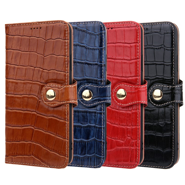 Crocodile Texture Wallet Stand Genuine Leather Case for iPhone 11 Pro Max 6.5 inch - Red-9