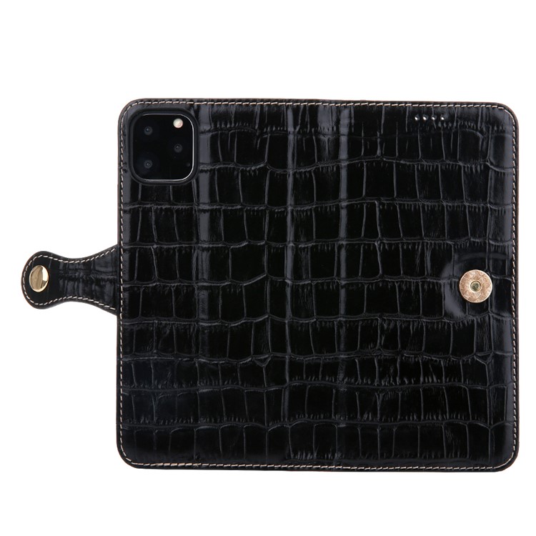 Crocodile Texture Wallet Stand Genuine Leather Case for iPhone 11 Pro 5.8 inch - Black-6