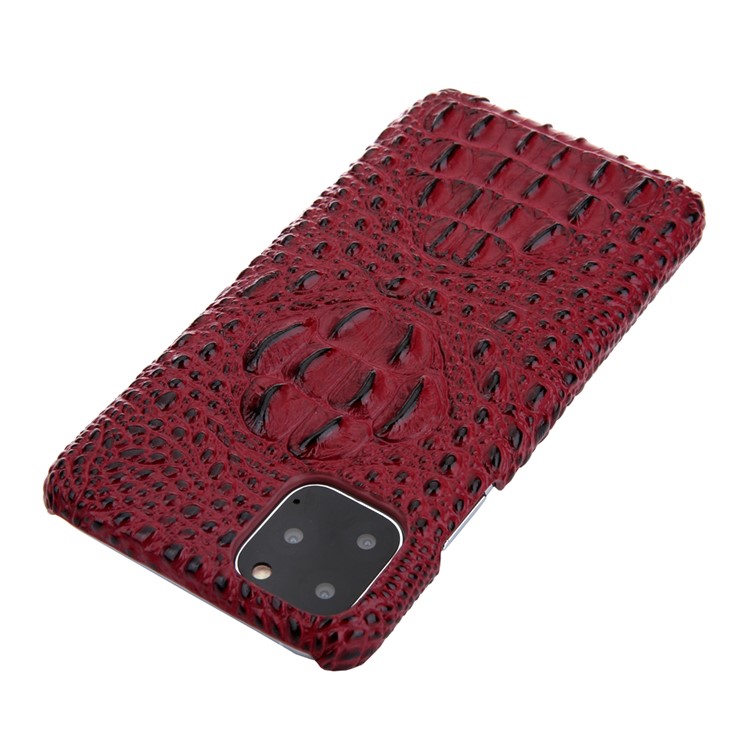 Alligator Head Texture Cowhide Leather Coated PC Phone Shell for iPhone 11 Pro 5.8 inch - Red-4