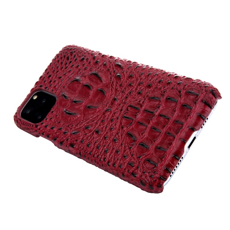 Alligator Head Texture Cowhide Leather Coated PC Phone Shell for iPhone 11 Pro 5.8 inch - Red-5