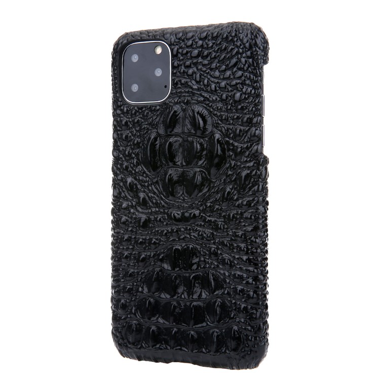 Alligator Head Texture Cowhide Leather Coated PC Phone Shell for iPhone 11 Pro 5.8 inch - Black-2