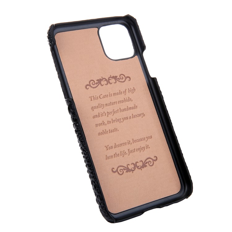 Alligator Head Texture Cowhide Leather Coated PC Phone Shell for iPhone 11 Pro 5.8 inch - Black-8