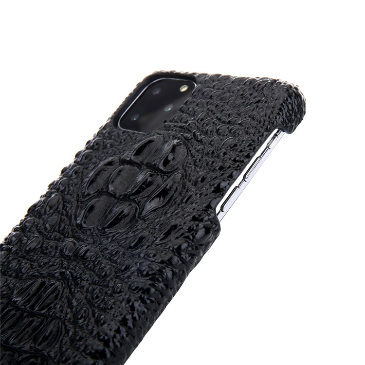 Alligator Head Texture Cowhide Leather Coated PC Phone Shell for iPhone 11 6.1 inch - Black-6