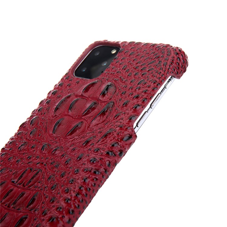 Alligator Head Texture Cowhide Leather Coated PC Phone Shell for iPhone 11 6.1 inch - Red-6