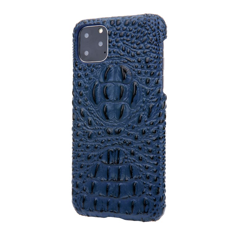 Alligator Head Texture Genuine Leather Coated PC Phone Shell Protective Case for iPhone 11 Pro Max 6.5 inch - Blue-2