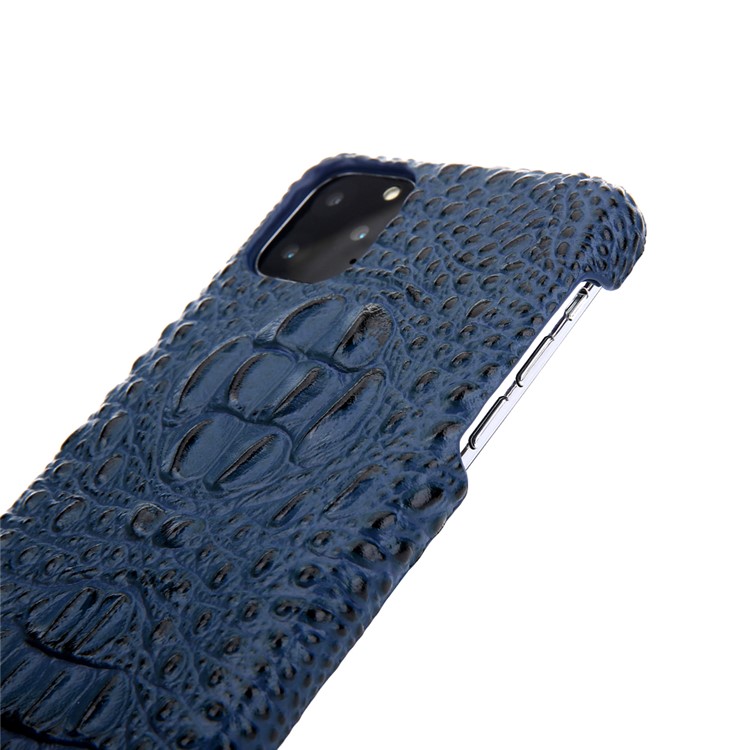 Alligator Head Texture Genuine Leather Coated PC Phone Shell Protective Case for iPhone 11 Pro Max 6.5 inch - Blue-6