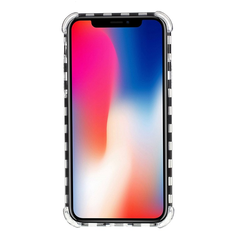 Lattice Texture IMD Shock-absorption Acrylic + TPU Hybrid Protective Phone Case for iPhone XS Max 6.5 inch - Black-2