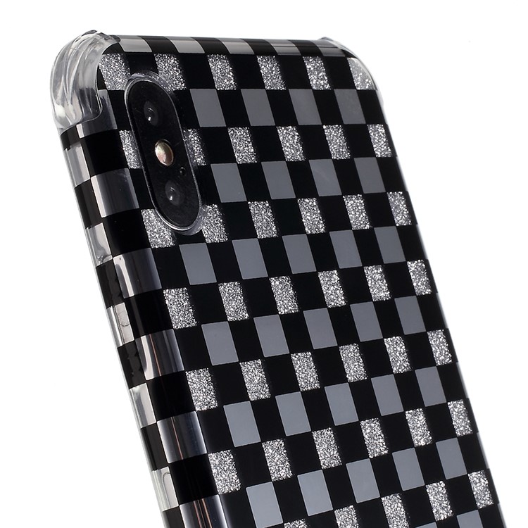 Lattice Texture IMD Shock-absorption Acrylic + TPU Hybrid Protective Phone Case for iPhone XS Max 6.5 inch - Black-3