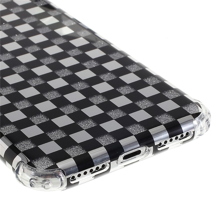 Lattice Texture IMD Shock-absorption Acrylic + TPU Hybrid Protective Phone Case for iPhone XS Max 6.5 inch - Black-4
