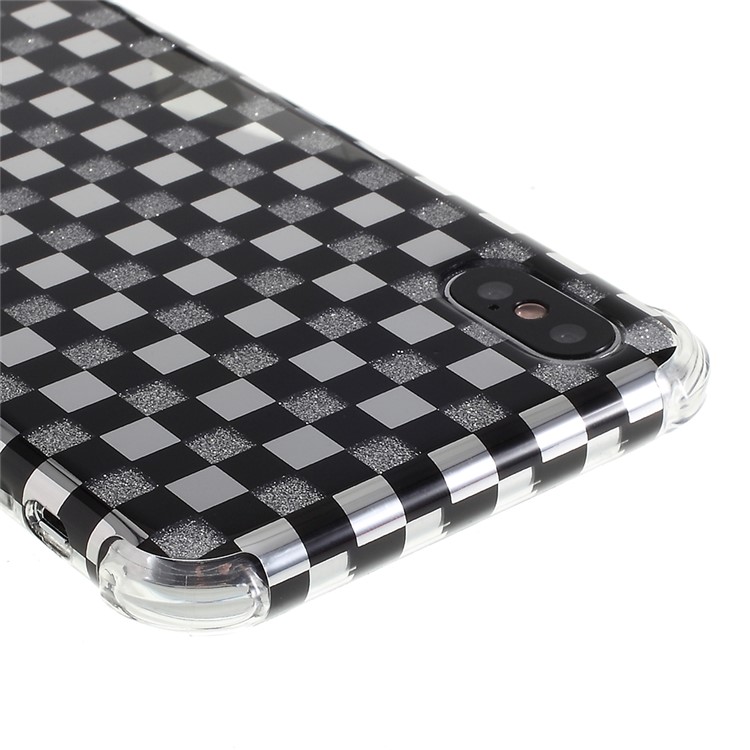 Lattice Texture IMD Shock-absorption Acrylic + TPU Hybrid Protective Phone Case for iPhone XS Max 6.5 inch - Black-5