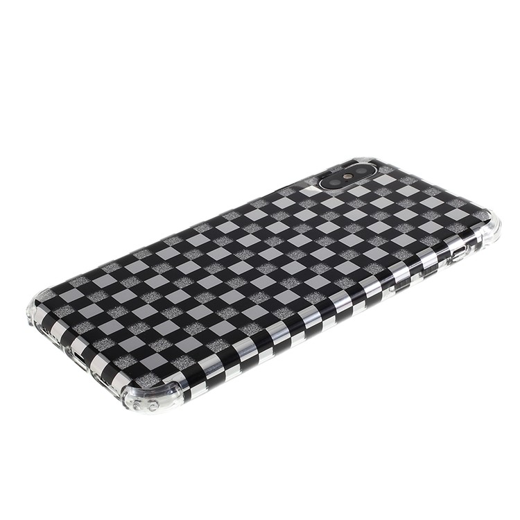 Lattice Texture IMD Shock-absorption Acrylic + TPU Hybrid Protective Phone Case for iPhone XS Max 6.5 inch - Black-6