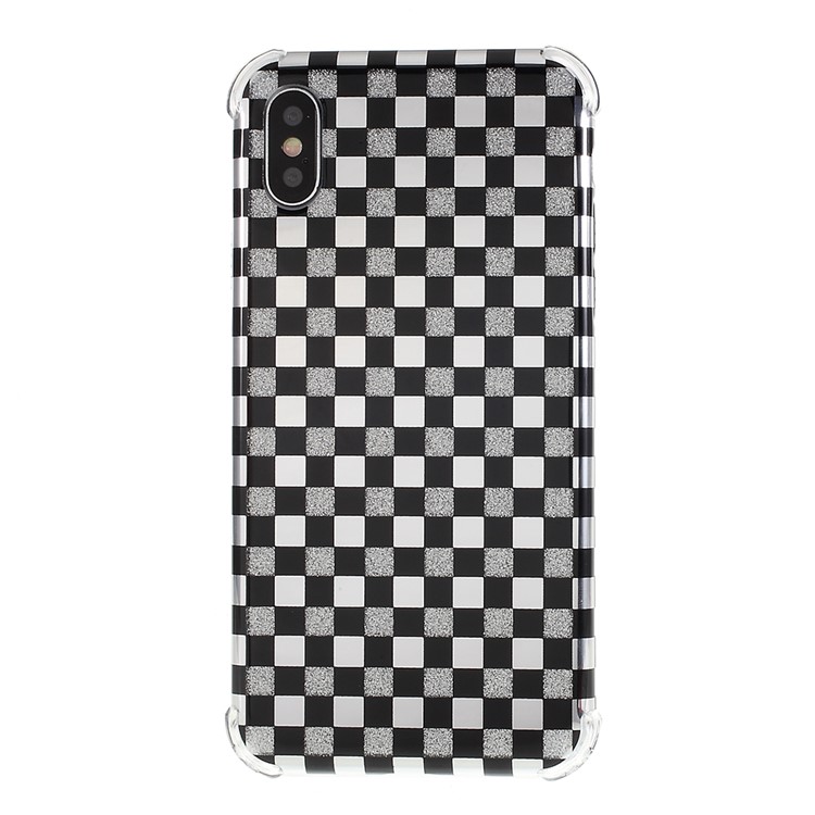 Lattice Texture IMD Shock-absorption Acrylic + TPU Hybrid Protective Phone Case for iPhone XS Max 6.5 inch - Black-8