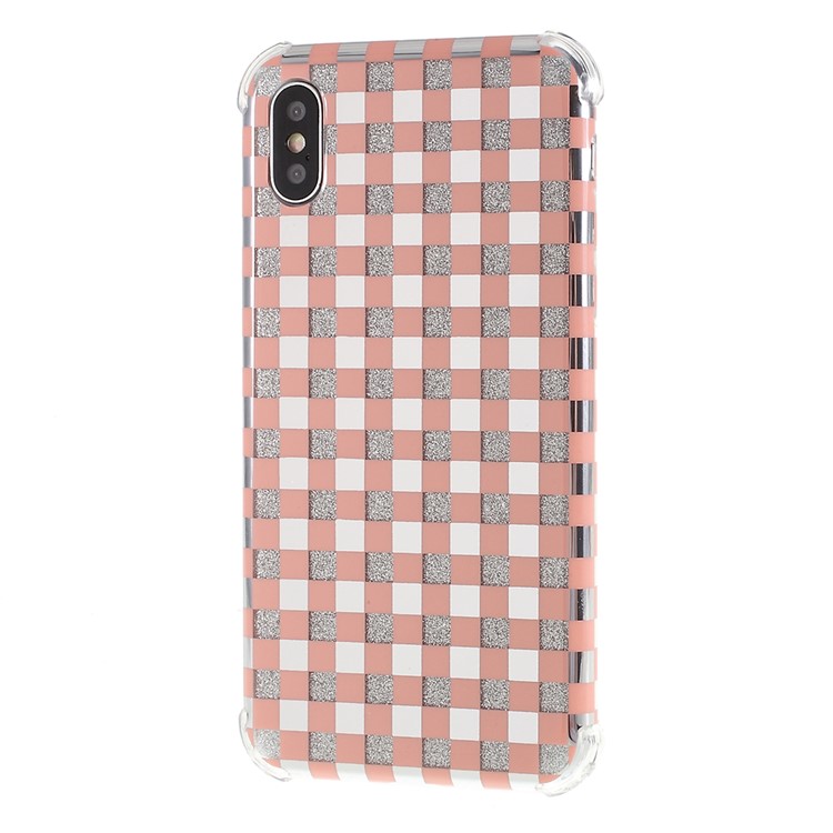 Gitter Textur IMD Stoßdämpfung Acryl + TPU Hybrid Schutzhülle Für IPhone XS Max 6,5 Zoll - Orange-2