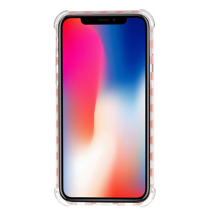 Gitter Textur IMD Stoßdämpfung Acryl + TPU Hybrid Schutzhülle Für IPhone XS Max 6,5 Zoll - Orange-3