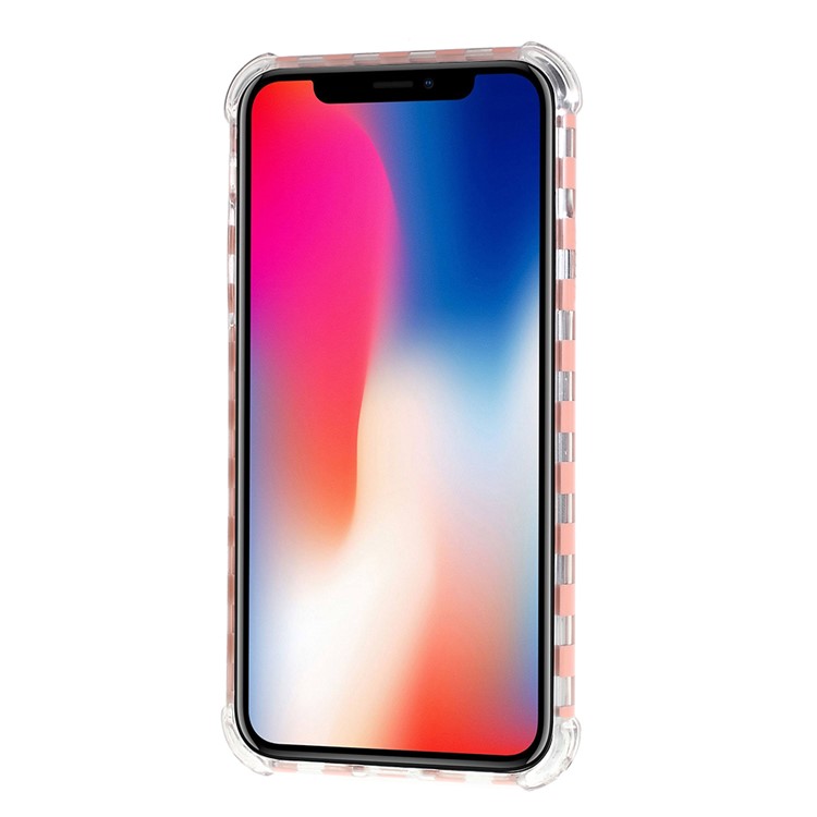 Gitter Textur IMD Stoßdämpfung Acryl + TPU Hybrid Schutzhülle Für IPhone XS Max 6,5 Zoll - Orange-4
