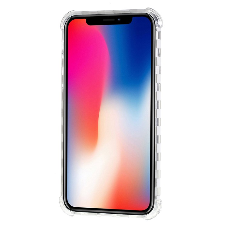 Lattice Texture IMD Shock-absorption Acrylic + TPU Hybrid Protective Phone Case for iPhone XS Max 6.5 inch - White-4