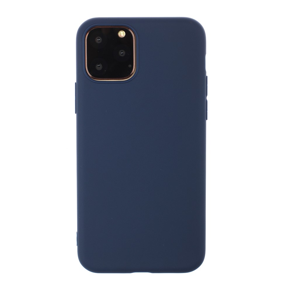 Pure Color Soft TPU Phone Back Case Protective Shell for iPhone 11 6.1 inch - Dark Blue-1