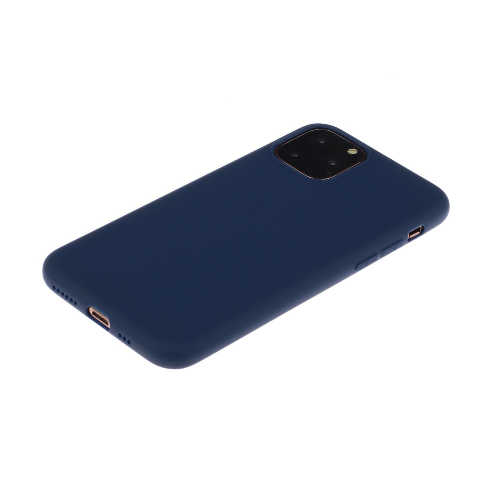 Pure Color Soft TPU Phone Back Case Protective Shell for iPhone 11 6.1 inch - Dark Blue-2