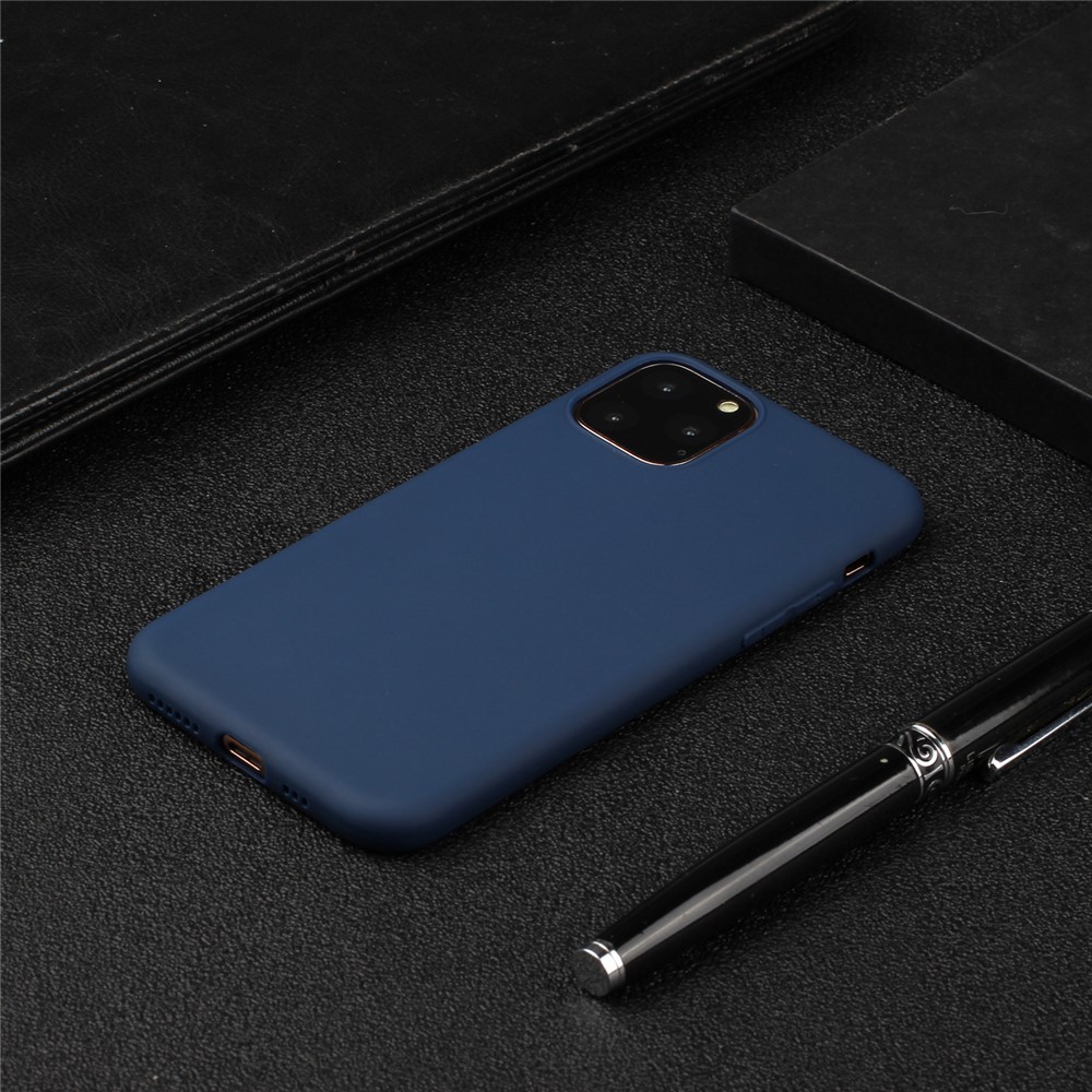 Pure Color Soft TPU Phone Back Case Protective Shell for iPhone 11 6.1 inch - Dark Blue-4