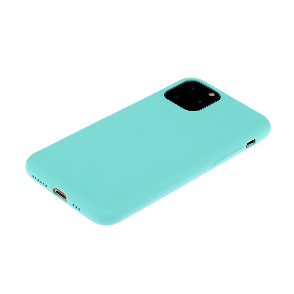 Pure Color Soft TPU Phone Back Case Protective Shell for iPhone 11 6.1 inch - Cyan-2