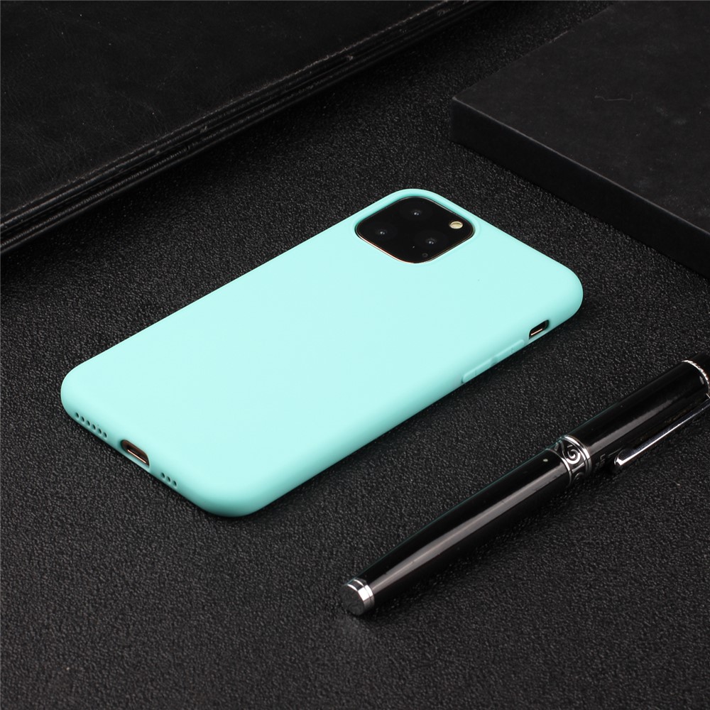 Pure Color Soft TPU Phone Back Case Protective Shell for iPhone 11 6.1 inch - Cyan-4