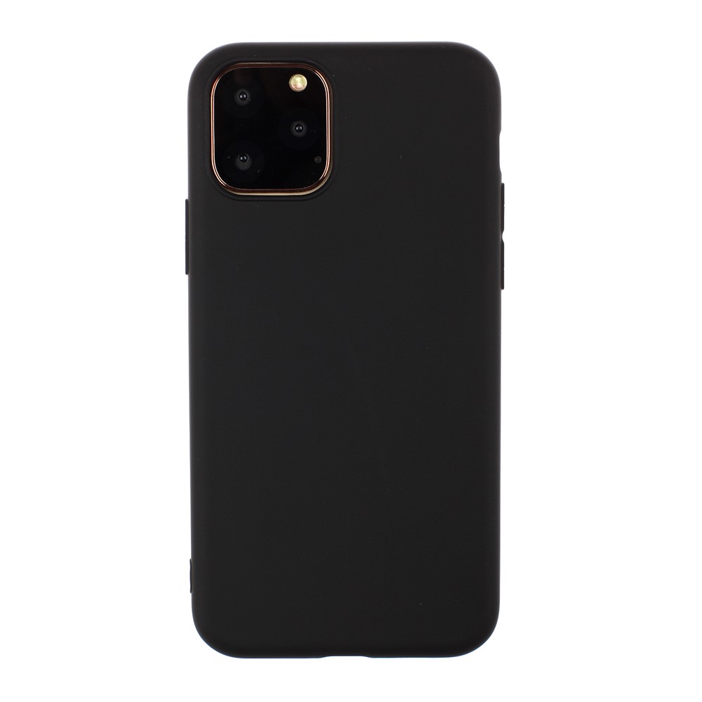 Pure Color Soft TPU Phone Back Case Protective Shell for iPhone 11 6.1 inch - Black-1