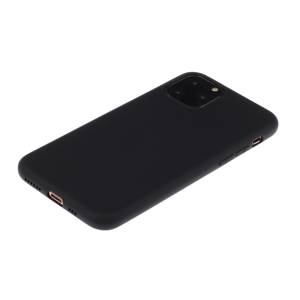 Shell de Protection de Cas de Téléphone TPU de Couleur Pure Couleur Pure Pour Iphone 11 6,1 Pouces - le Noir-2