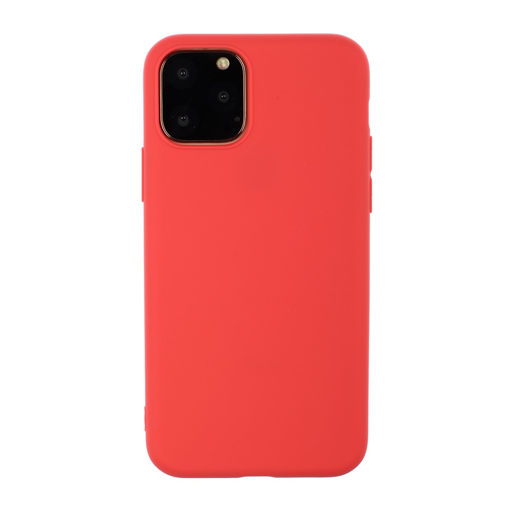 Pure Color Soft TPU Phone Back Case Protective Shell for iPhone 11 6.1 inch - Red-1