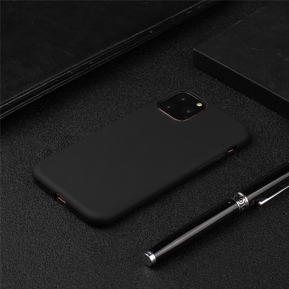 Pure Color Soft TPU Phone Back Protective Case for iPhone 11 Pro 5.8 inch - Black-4