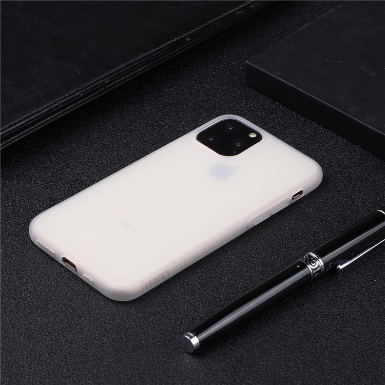 Pure Color Soft TPU Phone Back Protective Case for iPhone 11 Pro 5.8 inch - White-4