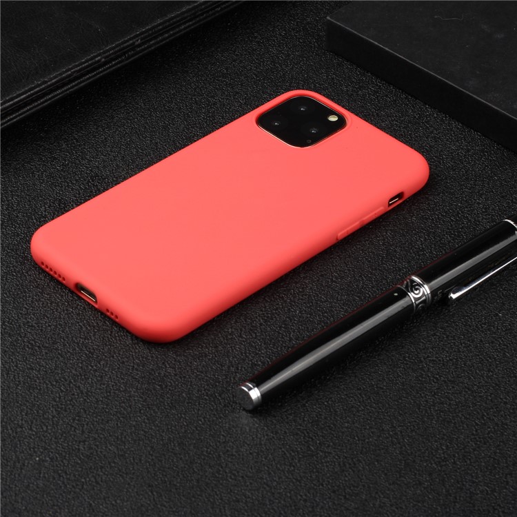 Pure Color Soft Tpu Telep Back Back Protective Para Iphone 11 Pro 5.8 Pulgadas - Rojo-4