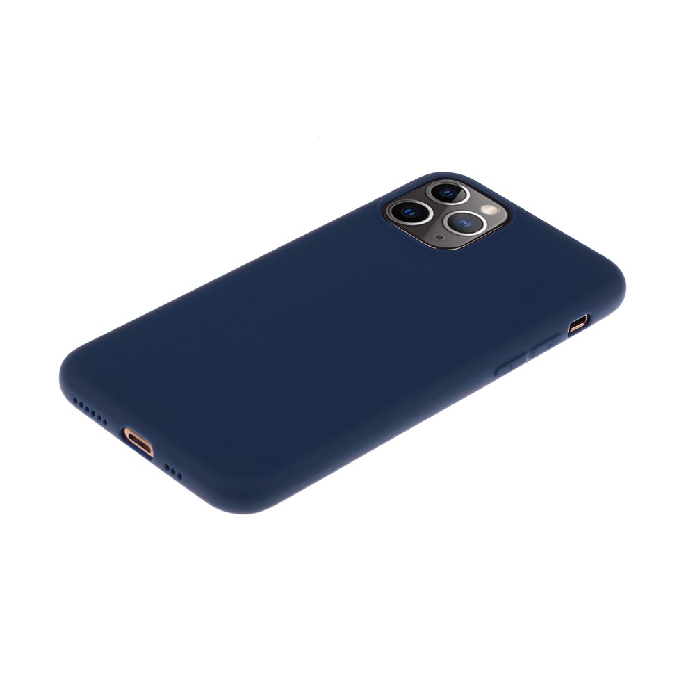 Pure Color Back Cover Soft Tpu Case Para TPU Para Iphone 11 Pro Max 6.5 Pulgadas - Azul Oscuro