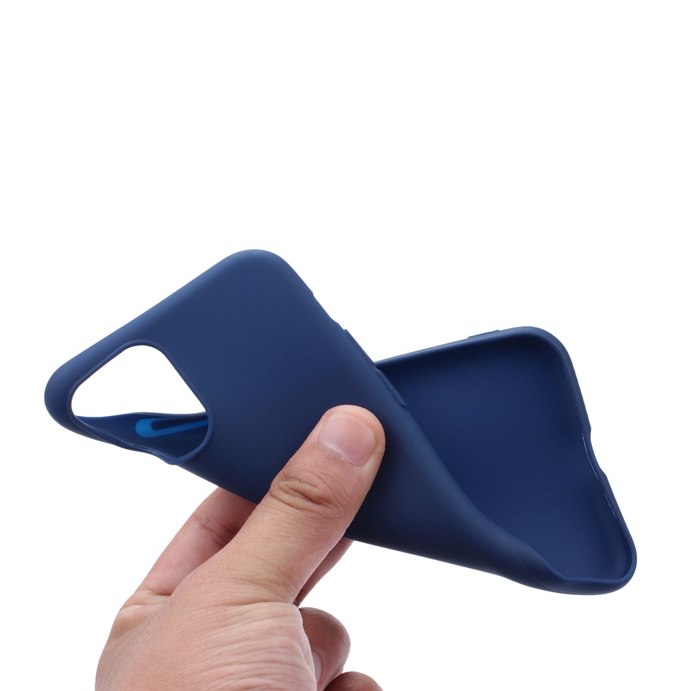Pure Color Back Cover Soft TPU Phone Case for iPhone 11 Pro Max 6.5 inch - Dark Blue-3
