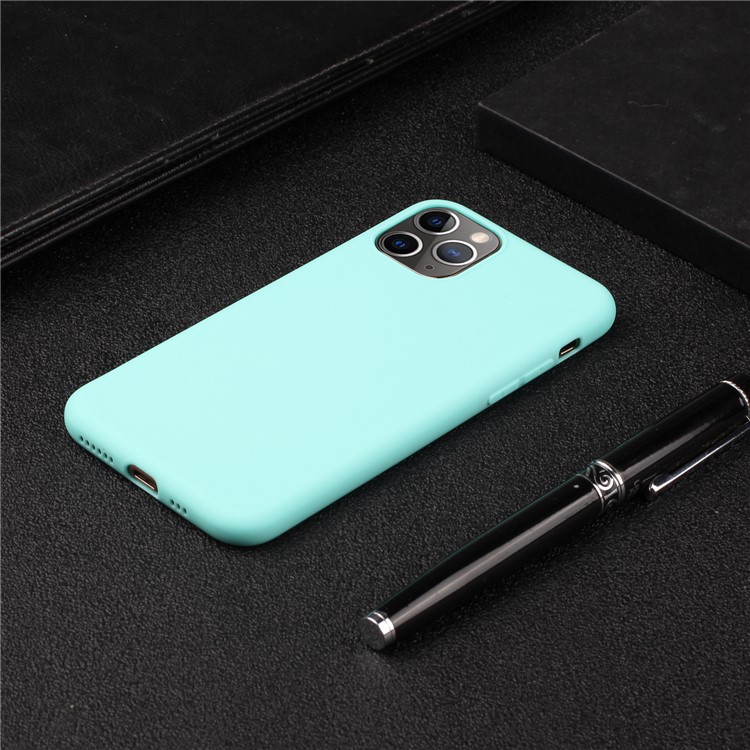 Pure Color Back Cover Soft TPU Phone Case for iPhone 11 Pro Max 6.5 inch - Cyan-4