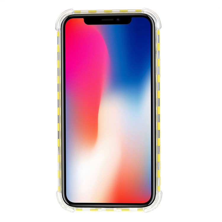 IMD Lattice Pattern Acrylic + TPU Hybrid Protective Phone Case for iPhone XR 6.1 inch - Yellow-2