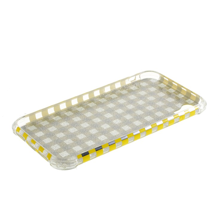 IMD Lattice Pattern Acrylic + TPU Hybrid Protective Phone Case for iPhone XR 6.1 inch - Yellow-5