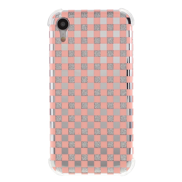 IMD Lattice Pattern Acrylic + TPU Hybrid Protective Phone Case for iPhone XR 6.1 inch - Orange-1