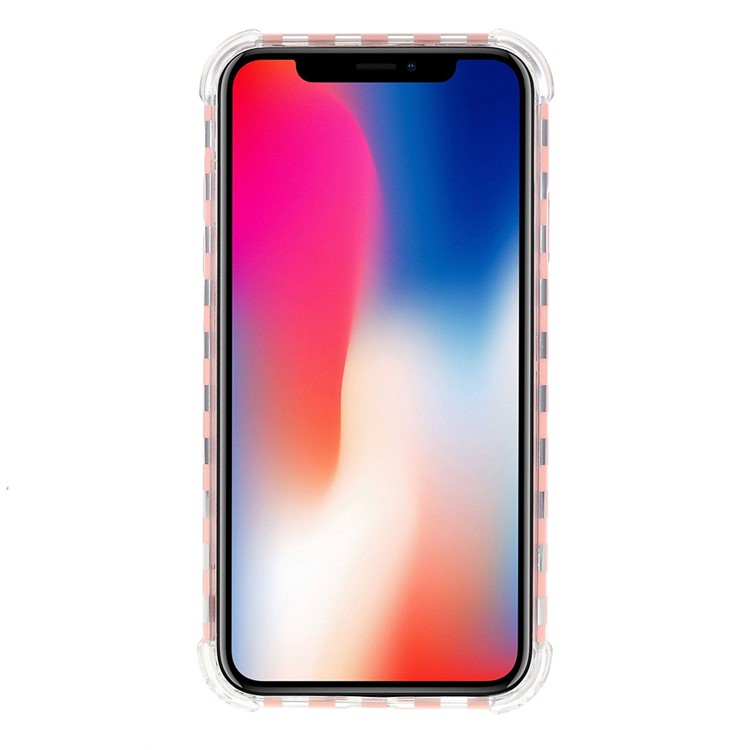 IMD Lattice Pattern Acrylic + TPU Hybrid Protective Phone Case for iPhone XR 6.1 inch - Orange-2