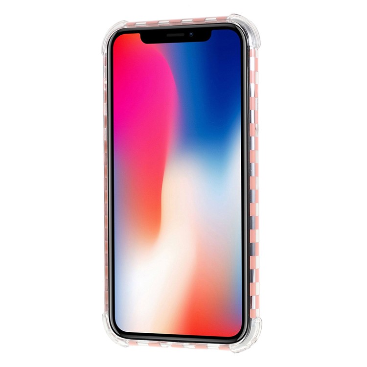 IMD Lattice Pattern Acrylic + TPU Hybrid Protective Phone Case for iPhone XR 6.1 inch - Orange-3