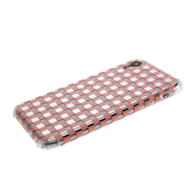 IMD Lattice Pattern Acrylic + TPU Hybrid Protective Phone Case for iPhone XR 6.1 inch - Orange-4