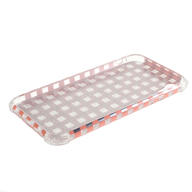 IMD Lattice Pattern Acrylic + TPU Hybrid Protective Phone Case for iPhone XR 6.1 inch - Orange-5