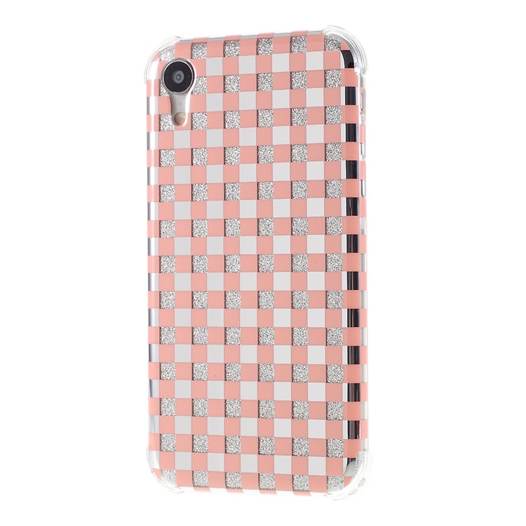 IMD Lattice Pattern Acrylic + TPU Hybrid Protective Phone Case for iPhone XR 6.1 inch - Orange-6