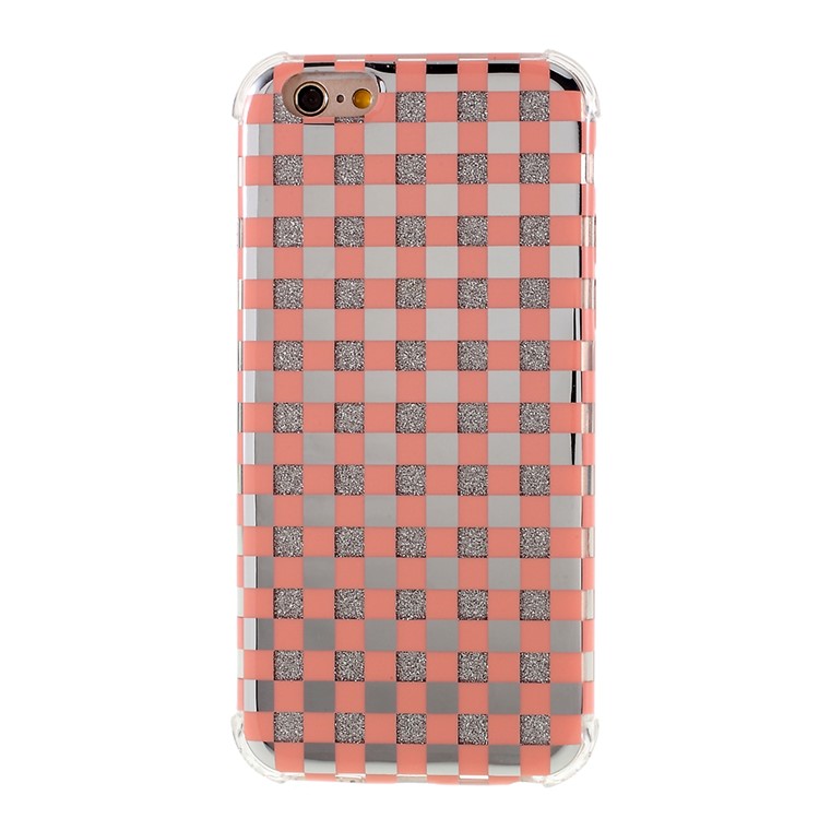 Lattice Texture IMD Acrylic + TPU Hybrid Phone Case Cover for iPhone 6s/6 4.7-inch - Orange-1