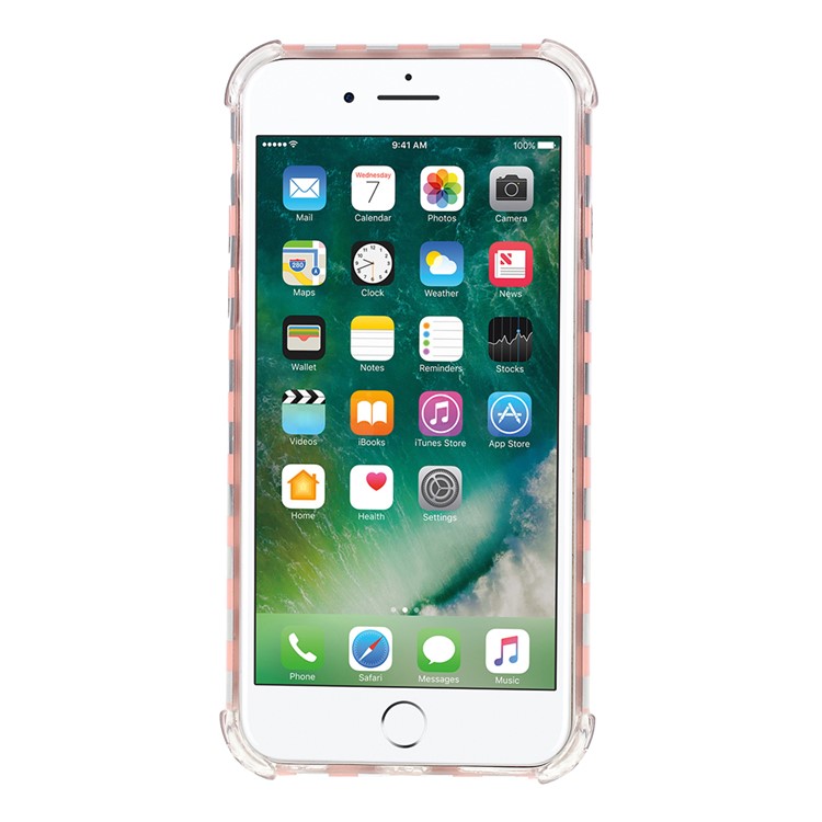 Lattice Texture IMD Acrylic + TPU Hybrid Phone Case Cover for iPhone 6s/6 4.7-inch - Orange-2